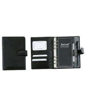 bind Zeitplaner T 1-1 DIN A6 ohne Kalender Leder schwarz