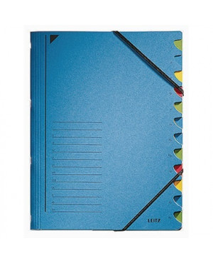 Leitz Ordnungsmappe 39120035 DIN A4 12 Fächer farbig Karton blau