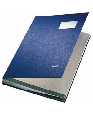 Leitz Unterschriftsmappe 57000035 DIN A4 20Fächer Graupappe blau