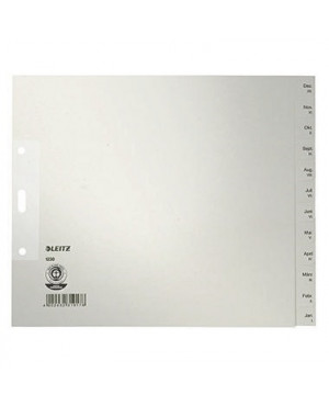 Leitz Register 12300085 DIN A4 Dez.-Jan. halbe Höhe Papier grau