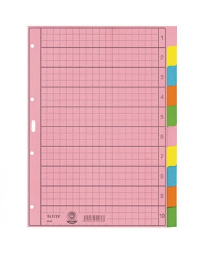 Leitz Register 43400000 blanko DIN A4 10teilig Papier sortiert