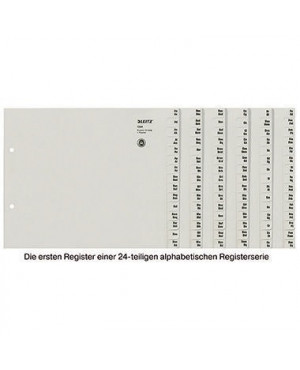 Leitz Registerserie 13240085 DIN A4 A-Z 24Ordner Tauenpapier grau