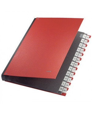 Leitz Pultordner 59240025 DIN A4 A-Z 24Fächer Graupappe rot
