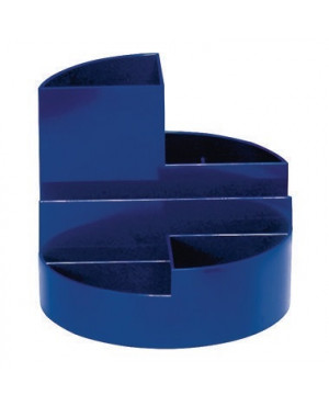 MAUL Stifteköcher 4117637 rund 6Fächer Kunststoff blau