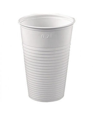 PAPSTAR Trinkbecher 12156 0,2l PP weiß 100 St./Pack.