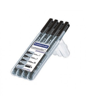 STAEDTLER Folienschreiber Lumocolor 31-9WP4GS 0,4-2,5mm sw 4 St./Pack.