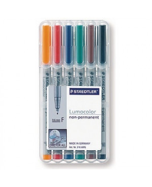 STAEDTLER Folienschreiber Lumocolor 316 WP6 0,6mm sortiert 6 St./Pack.