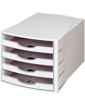 Soennecken Schubladenbox 1551 4offene Schübe lichtgrau