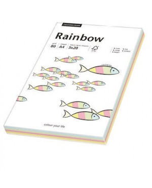 Rainbow Kopierpapier 88043187 A4 80g pastell sortiert 100 Bl./Pack.