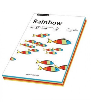 Rainbow Kopierpapier 88043188 A4 80g intensiv sortiert 100 Bl./Pack.