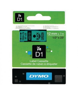 DYMO Schriftbandkassette D1 S0720590 12mmx7m sw auf gn