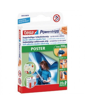 tesa Klebestücke Powerstrips Poster 58003-0079 14,5x33mm ws 20 St./Pack