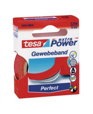 tesa Gewebeband Extra Power Perfect 56341-00031 19mmx2,75m rot