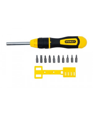 Schraubendreher Multi-Bit mit Ratsche und 10 1/4Zoll Bits SB Stanley