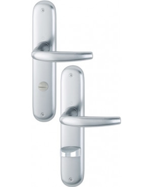 Langschildgarnitur Atlanta 1530/273P Alu. F1 Bad SK/OL 78mm DIN L/R