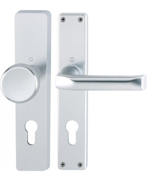 Langschildgarnitur London 54/227/202SP/113 Alu. F1 PZ 72mm DIN L/R HOPPE