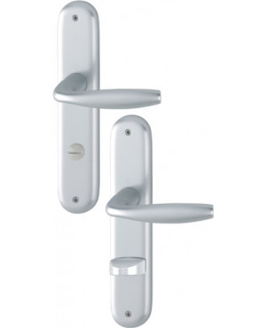 Langschildgarnitur New York 1810/273P Alu. F1 Bad SK/OL 78mm DIN L/R