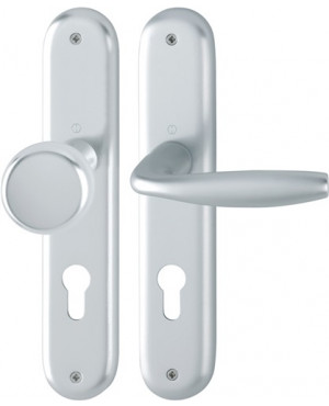 Langschildgarnitur New York 53/273P/1810 Alu. F1 PZ 72mm DIN L/R