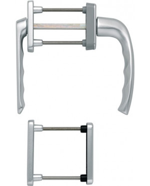 Balkongarnitur NY 099KH/961N/U10/… Alu.F1 63-73mm 4-KT.7mm HOPPE