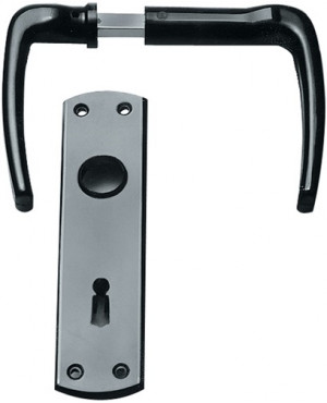 Drückergarnitur Universal-Kastenschloss BB schwarz 55mm VK 8mm