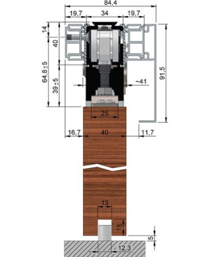 Abdeckkappenpaar Alu.VA Eff.elox.z.Aufkl.SmartClose B.84 mm H.91,5 mm HELM