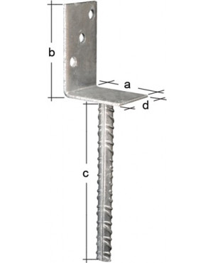 L-Pfostenträger ETA-10/0210 80x100x200x60mm TZN GAH