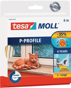 Fenster-/Türmoll tesamoll® 5390 B9mmxH5,5mmxL6m weiß