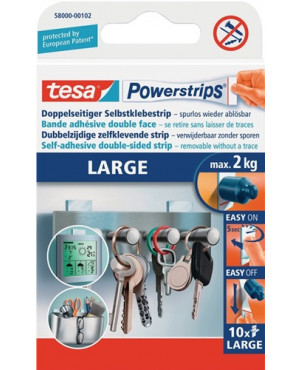 Selbstklebestrip Powerstrips® 58000 SB-Pack á 10 Strips 20x50mm TESA