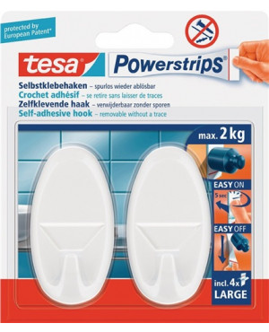Deko Hak.Powerstrips® Hak.LARGE 58013 Gr.L (70x37 mm) ov.weiß