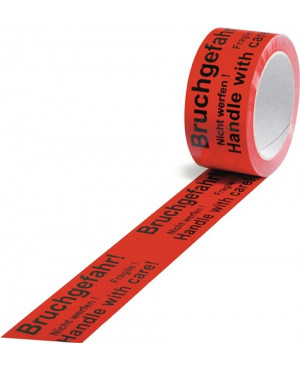 Warnklebeband PP,Bruchgefahr L.66 m,B.50mm rot Rl.