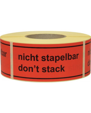 Hinweisetikett Nicht stapelbar L.145 mm,B.70mm rot 1000 St./Rolle