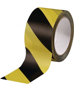 Warnmarkierungsband PVC schwarz/gelb L.66m B.60mm Rl.