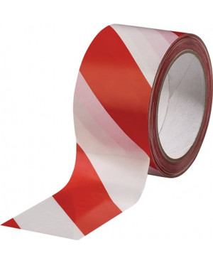 Warnmarkierungsband PVC rot/weiß L.66m B.60mm Rl.