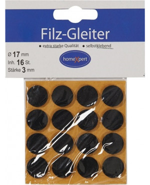 Filzgleiter 17mm Filz braun selbstkl.