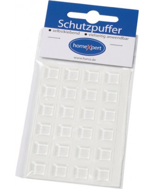 Schutzpuffer Clear 12,7mm Ku.transp.Quadrat selbstkl.