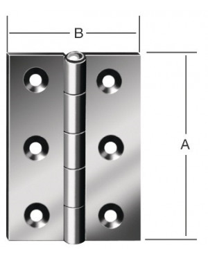 Scharnier 10502 H.40mm B.32mm S.0,9mm VA gerollt,halbbreit VORMANN