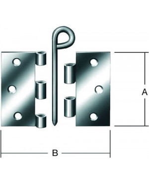 Scharnier H.75mm B.45mm S.1,9mm STA blau verz.ktg.VORMANN