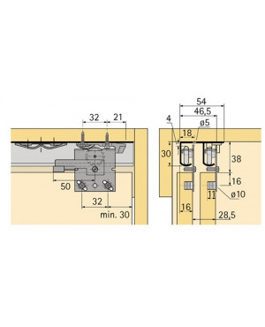 Laufprofil zu Top Line 27 3500mm Alu. blk Hettich
