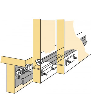Schiebetürbeschlag STB 12 2-türig Komplett-Set DIN L/R Hettich