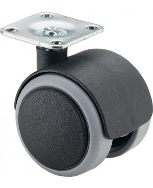 Kunststoffdoppelrolle D.50 mm Trgf.50 kg m.Platte PA