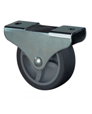 Lenkrolle D.30mm Trgf.35kg m.Platte Gum.schwarz