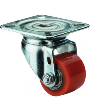 Lenkrolle D.35mm Trgf.100kg m.Platte Polyurethan