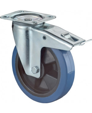 Lenkrolle D.100mm Trgf.140 kg m.Feststeller Ku.Platte L104xB80mm