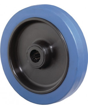 Ersatzrad D.100mm Trgf.140kg Gum.blau Achs-D.12mm Nabenl.40mm