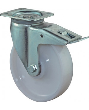 Schwerlastlenkrolle D.200mm Trgf.1000 kg m.Feststeller Ku.Platte L135xB110mm