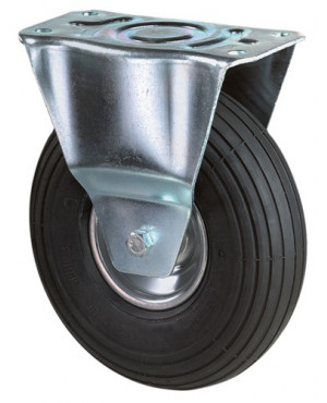 Luftrad D.400mm Trgf.250kg Bockrolle m.Platte Rillenprofil