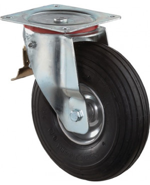 Luftrad D.200mm Trgf.75kg m.Platte Lenkrolle Luftbereifung schwarz