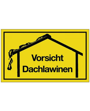 Hinweiszeichen Vorsicht Dachlawinen L250xB150mm gelb schwarz Ku.