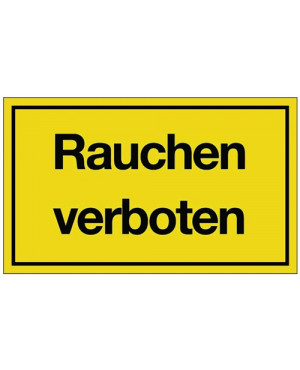 Hinweiszeichen Rauchen verboten L250xB150mm gelb schwarz Ku.
