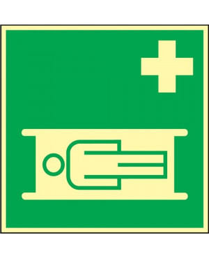 Rettungszeichen BGV A8 L148xB148mm Krankentrage Folie